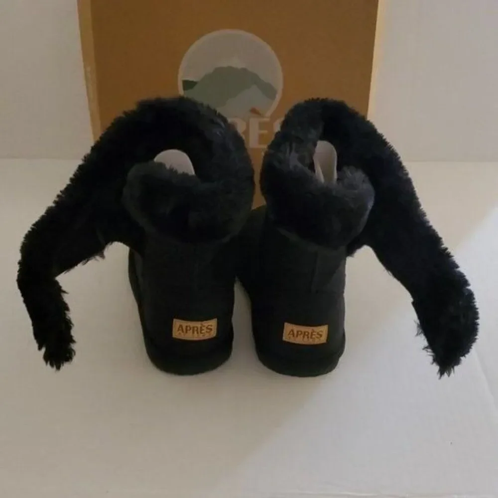 Apres by Lamo Black Winter Boots Snow Shoes Kids Youth GIRLS Size 3